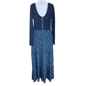 New ALTUZARRZ Silk Lurex Button Front Long Maxi Dress Deep Teal Sz Fr 38 / US